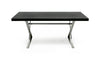 A&X Xavier Modern Black Crocodile & Stainless Steel Dining Table Model VGUNAA815-180-BLKCROC