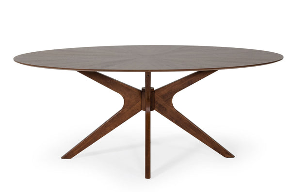 Modrest Prospect Modern Oval Walnut Dining Table Model VGMAMIT-5276-1