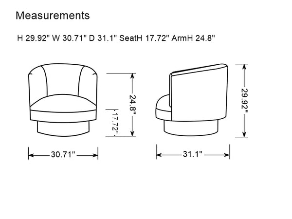 Divani Casa Basalt Modern Black Fabric Accent Chair Model VGRH-RHS-AC-222