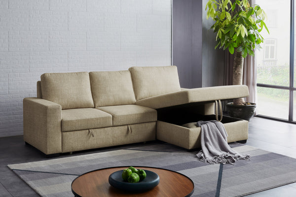 Divani Casa Nebula Modern Beige Fabric Sofa Bed Model VGMB-1893