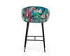 Modrest Roxann Contemporary Floral Velvet Bar Stool Model VGEUMC-9292CH-A-B