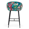 Roxann Contemporary Floral Velvet Bar Stool