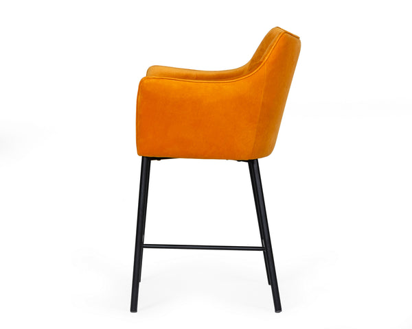 Modrest Exodus Modern Orange Velvet Counter Stool Model VGEUMC-9118CH-A-C