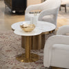 Modrest Fairway Glam White Marble And Brushed Gold End Table Model VGEUMC-6931ET