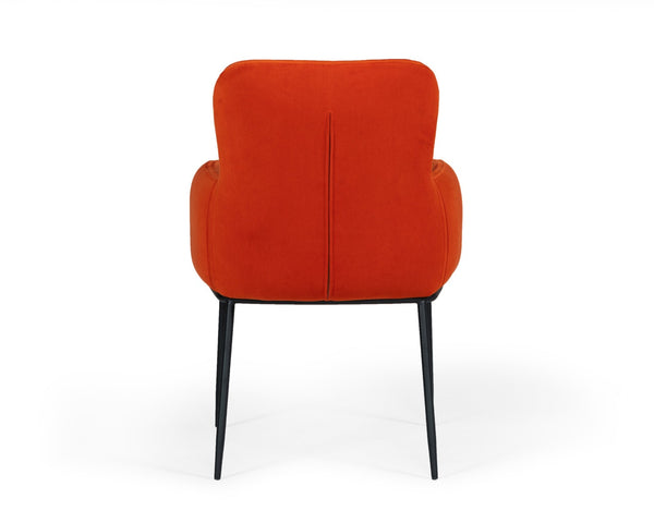 Modrest Frisco Mid Century Orange Velvet Dining Chair Model VGEUMC-9577CH-A