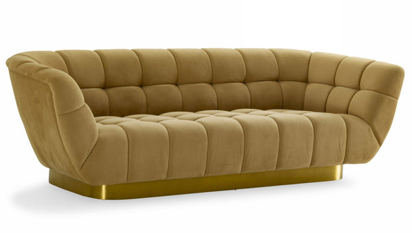 Granby Glam Mustard and Gold Fabric Sofa