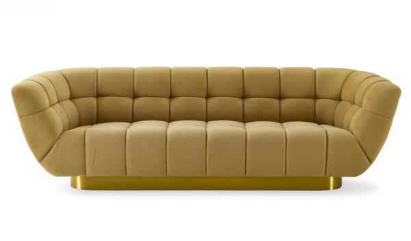 Granby Glam Mustard and Gold Fabric Sofa