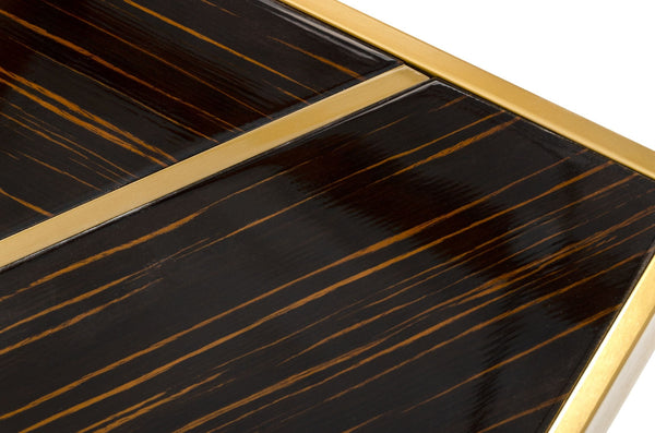 Modrest Nolte Glam Black Zebrawood And Gold Dining Table Model VGODLZ-223DT