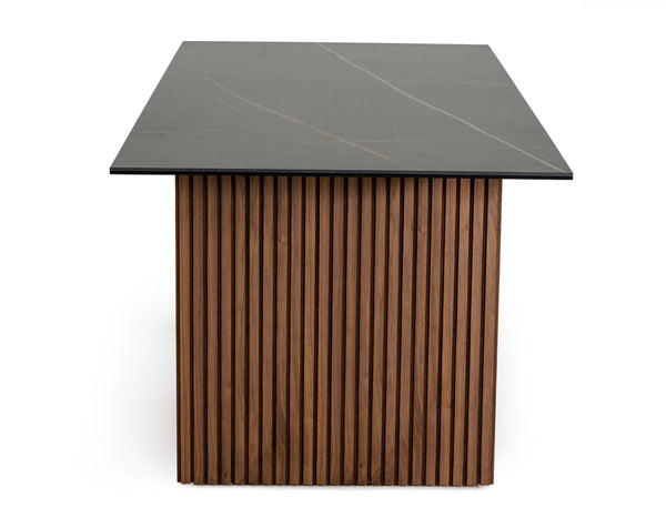 Modrest Maggie Modern Walnut And Black Ceramic Top Dining Table Model VGDWJ3555-1