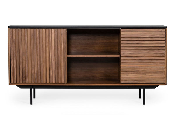 Maggie Modern Walnut and Grey Buffet