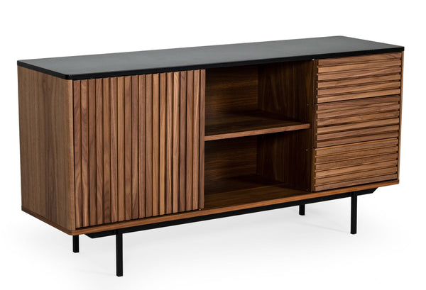 Maggie Modern Walnut and Grey Buffet