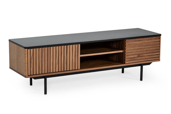 Maggie Modern Walnut and Grey TV Stand