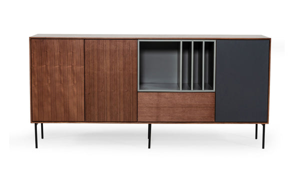 Modrest Ackley Modern Walnut, Grey And Charcoal Buffet Model VGMABH-663-BUFF