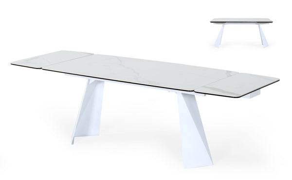 Modrest Encanto Modern White Ceramic Dining Table Model VGNS8762-DT