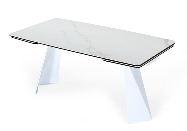 Modrest Encanto Modern White Ceramic Dining Table Model VGNS8762-DT
