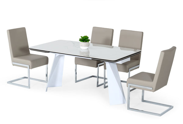 Modrest Encanto Modern White Ceramic Dining Table Model VGNS8762-DT