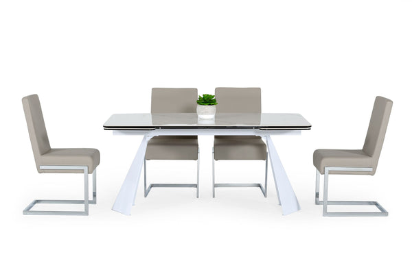 Modrest Encanto Modern White Ceramic Dining Table Model VGNS8762-DT
