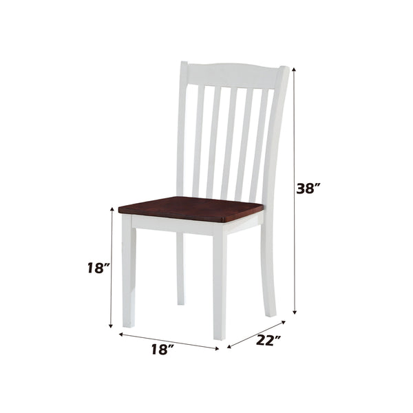 ACME Green Leigh White & Walnut Side Chair (Set-2) Model 77077
