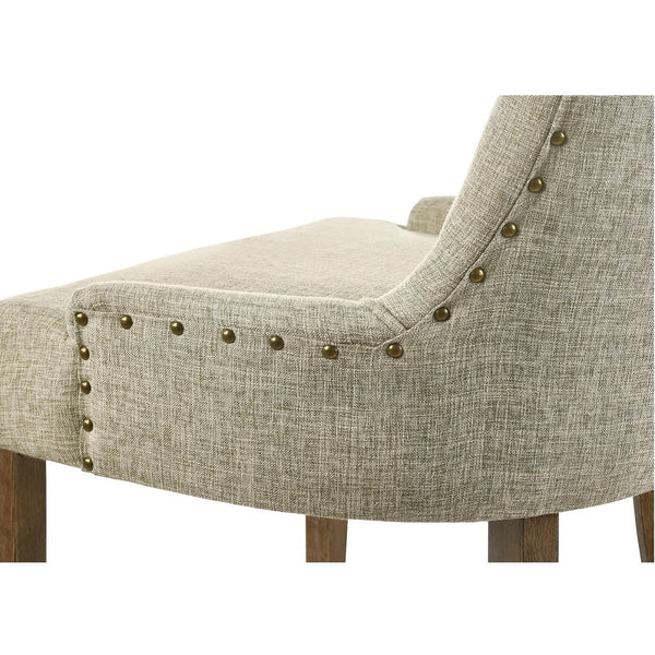 ACME Yotam Beige Fabric & Salvaged Oak Side Chair (Set-2) Model 77162
