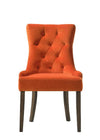 ACME Farren Orange Velvet & Weathered Oak Side Chair (Set-2) Model 77164