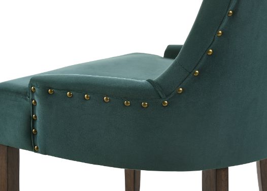 ACME Farren Green Velvet & Weathered Oak Side Chair (Set-2) Model 77166