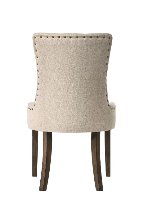 ACME Farren Beige Fabric & Weathered Oak Side Chair (Set-2) Model 77172
