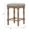 ACME Farsiris Beige Fabric & Weathered Oak Counter Height Stool Model 77177