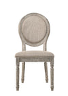 ACME Faustine Tan Fabric & Salvaged Light Oak Side Chair (Set-2) Model 77187