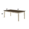 ACME Fedele Weathered Oak & Cream Dining Table Model 77190