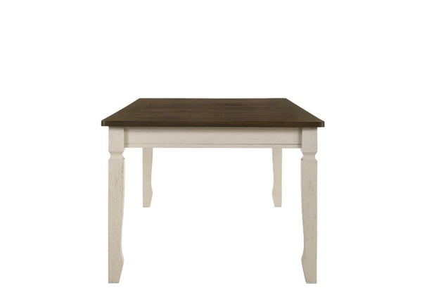 ACME Fedele Weathered Oak & Cream Dining Table Model 77190