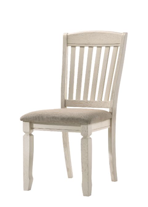 ACME Fedele Tan Fabric & Cream Side Chair (Set-2) Model 77192