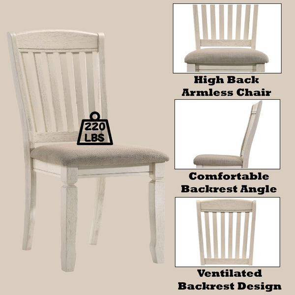 ACME Fedele Tan Fabric & Cream Side Chair (Set-2) Model 77192
