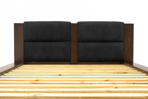 Nova Domus Fantasia Dark Walnut | Dark Grey Bed And Two Nightstands Model VGWDHL-W01-BED-2NS