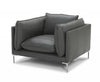 Divani Casa Harvest Modern Grey Full Leather Chair Model VGKKKF2627-L2925-CHR
