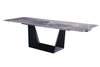 Modrest Baldwin Modern Grey Ceramic & Black Metal Extendable Dining Table Model VGNSGD8684-CB