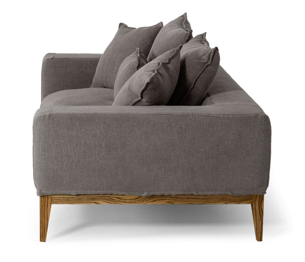 Corina Modern Grey Linen Loveseat