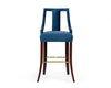 Modrest Kimball Glam Blue Velvet Bar Stool Model VGUIHERSA