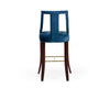 Modrest Kimball Glam Blue Velvet Bar Stool Model VGUIHERSA