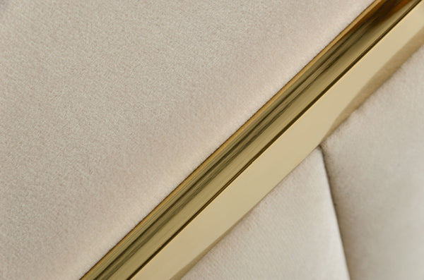 Divani Casa Mobray Glam Beige And Gold Fabric SofaModel VGUIMY524