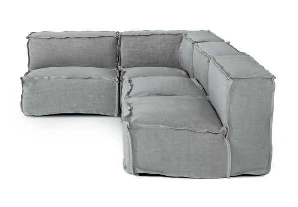 Divani Casa Navstar Contemporary Grey Fabric Modular Sectional Sofa Model VGUIMY768