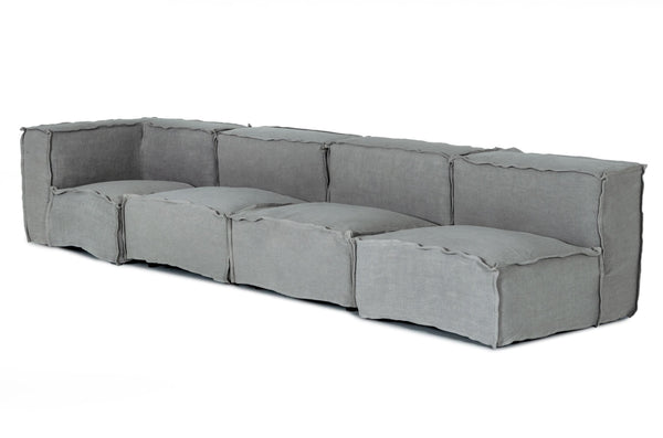 Divani Casa Navstar Contemporary Grey Fabric Modular Sectional Sofa Model VGUIMY768