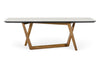 Modrest James Contemporary Walnut & White Dining Table Model VGCSDT-19078-WAL-DT