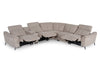 Divani Casa Lloyd Modern Light Brownfabric Sectional With Three Recliners Model VGKMKM.510H-SECT