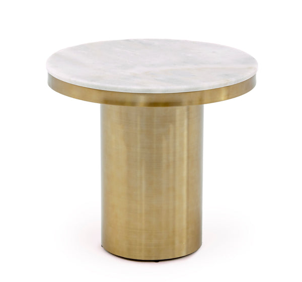 Modrest Rocky Glam White & Gold End Table Model VGGMM-ET-1360A