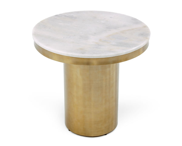 Modrest Rocky Glam White & Gold End Table Model VGGMM-ET-1360A