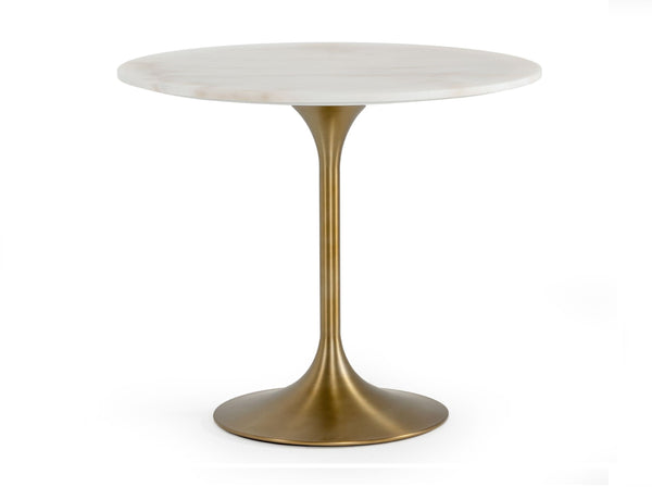 Modrest Collins Glam White Marble & Gold Dining Table Model VGGMM-DT-1089