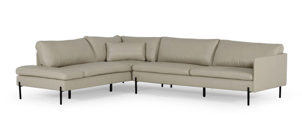 Divani Casa Sherry Modern Grey Leather Left Facing Sectional Sofa Model VGKKKF.1061Z-GRY-LAF-SECT