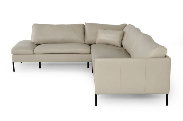 Divani Casa Sherry Modern Grey Leather Left Facing Sectional Sofa Model VGKKKF.1061Z-GRY-LAF-SECT
