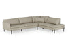Sherry Modern Grey Leather Right Facing Sectional Sofa