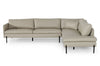 Sherry Modern Grey Leather Right Facing Sectional Sofa